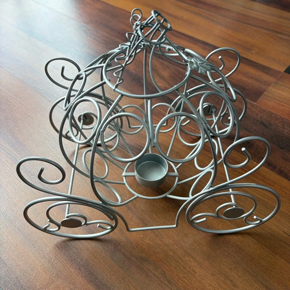 Cinderella Carriage Candle Holder Metal Decorative‎ Tabletop Accent